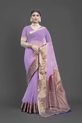 Aarunika SST Printed Bollywood Organza Saree(Purple)