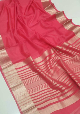 Suto Printed, Floral Print Bandhani Linen Saree(Pink)