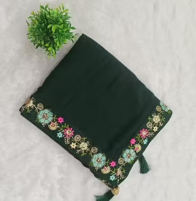 HouseOfCommon Embroidered Bollywood Georgette Saree(Green)