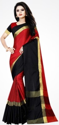 Suali Woven Kanjivaram Pure Silk Saree(Red)