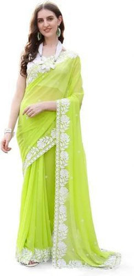 Panchvati NX Embroidered Bollywood Georgette Saree(Light Green)