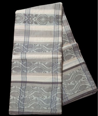 Bngl Printed Tant Cotton Blend Saree(Grey)