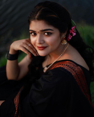 Khodal Zari Work Woven Kanjivaram Jacquard, Pure Silk Saree(Black)