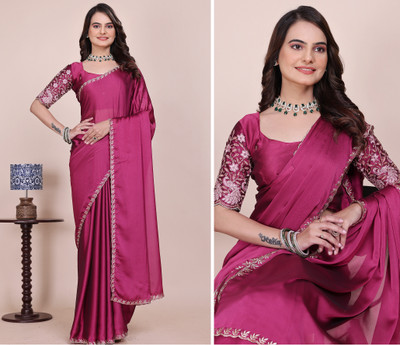 K 5 FASHION Embellished Bollywood Georgette Saree(Pink)