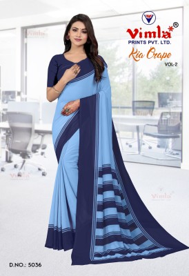 Vimla Printed Daily Wear Crepe Saree(Blue)