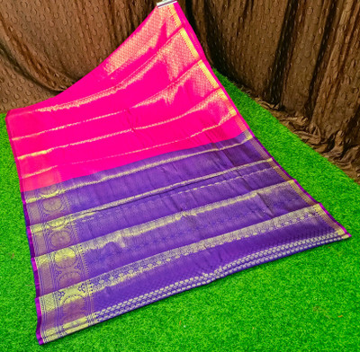 Spewim Woven Kanjivaram Art Silk Saree(Pink)