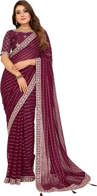 The Varnikaa Embroidered Bollywood Georgette Saree(Purple)