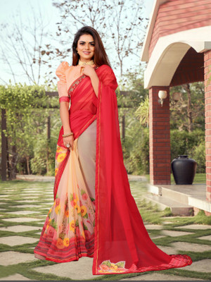 Vastram Enterprise Printed Bollywood Georgette Saree(Red)