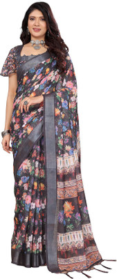 Priyashi Printed Mysore Cotton Silk Saree(Blue)