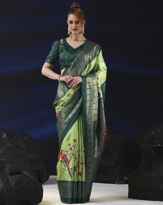 Sita Woven Bollywood Art Silk, Pure Silk Saree(Green)