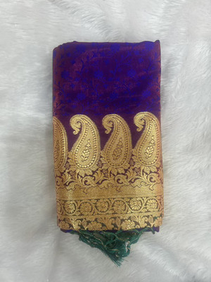 Beautiful Collection Printed Paithani Pure Silk Saree(Purple)