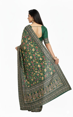 dhanjyoti Printed Chanderi Chanderi Saree(Multicolor)