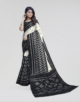 Nirvaan Printed Bollywood Art Silk Saree(Black)