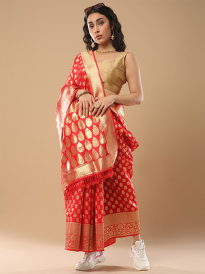 Divastri Woven Banarasi Art Silk Saree(Red)