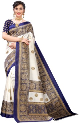 Parvati Creation Printed Bollywood Art Silk Saree(Dark Blue)