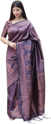 JATADHAR FAB Self Design Kanjivaram Jacquard Saree(Beige)