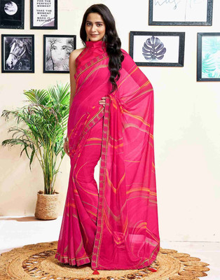 STYLEVEDA Printed Bollywood Georgette Saree(Magenta)
