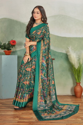 Rashmi Sarees Floral Print Bollywood Viscose Rayon Saree(Green)