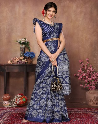 YASHIKA Printed Bollywood Art Silk Saree(Blue)