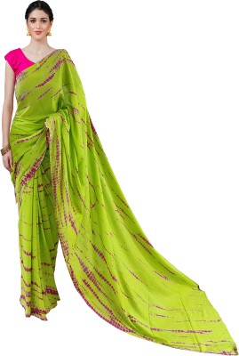 JAIPURI BLOCK PRINT Printed Daily Wear Pure Cotton Saree(Green, Pink)