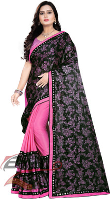 ENCLIQ Embellished Bollywood Lycra Blend Saree(Black)