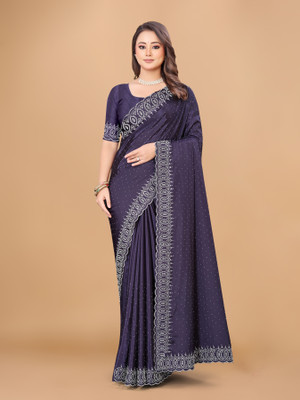 Tejal Creation Self Design Bollywood Crepe Saree(Blue)