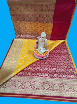 Happy Creation Woven Banarasi Handloom Pure Silk Saree(Multicolor)