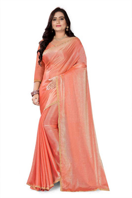 Mayank Solid/Plain Bollywood Jimmy choo Saree(Pink)