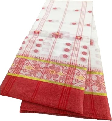 Exclusive Fashion Mart Woven Tant Pure Cotton Saree(White)