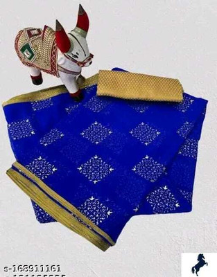 Shubh Shree Woven Banarasi Chiffon Saree(Blue)