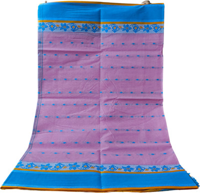 Charvi Lifestyle Woven Tant Pure Cotton Saree(Purple)