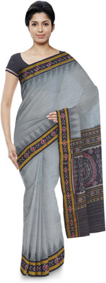 handloom paridhaan Printed Sambalpuri Pure Cotton Saree(Grey)
