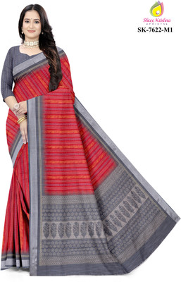 Yashoda Creation Digital Print Daily Wear Linen Saree(Red)