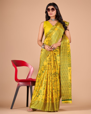 Virendra Textile Printed Bollywood Crepe Saree(Multicolor)