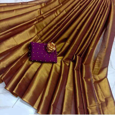 JAY BHAWANI TEX FAB Solid/Plain Banarasi Art Silk Saree(Black)