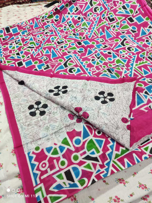 NEW SUJATAS CREATION Self Design Daily Wear Pure Cotton Saree(Pink)
