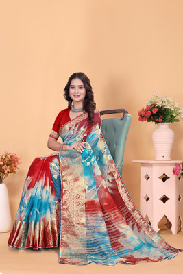 Aarunika MNT Solid/Plain Bollywood Organza Saree(Maroon)