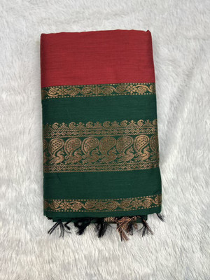 Beautiful Collection Printed Daily Wear Cotton Silk Saree(Maroon)