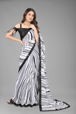 NESHVI ENTERPRISE Digital Print Bollywood Georgette Saree(Black)
