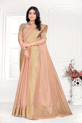 SDFSD Self Design, Woven Daily Wear Cotton Blend Saree(Pink)