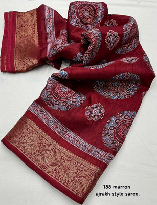 Dhanlaxmi CreationLLP Printed Handloom Handloom Cotton Silk Saree(Red)