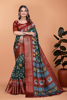 UDANI ENTERPRISE Printed Kanjivaram Art Silk Saree(Multicolor)