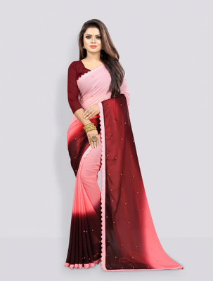 Fashion Day Ombre Bollywood Georgette Saree(Purple, Pink)