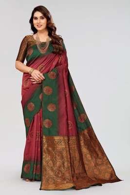 Soor Panchi Woven Banarasi Pure Silk Saree(Maroon)