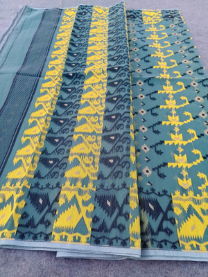 DPTEXTILE Woven Jamdani Cotton Blend Saree(Grey)