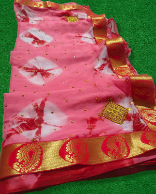 KAKADIYA CREATION Printed Bollywood Chiffon Saree(Pink)