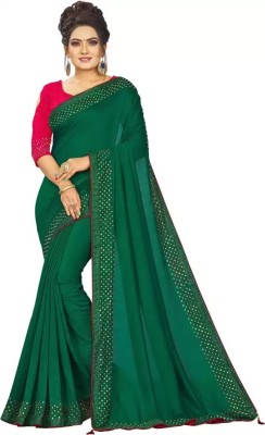 MN VENTURE Embroidered Bollywood Georgette Saree(Green)