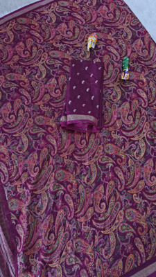 SAII CREATION Printed Bollywood Mulmul Saree(Purple)