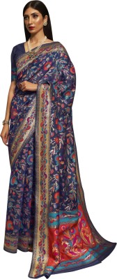 Ratnavati Printed Bollywood Crepe Saree(Dark Blue)