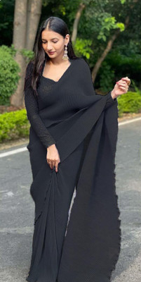 RUPAL CREATION Woven Gadwal Georgette Saree(Black)
